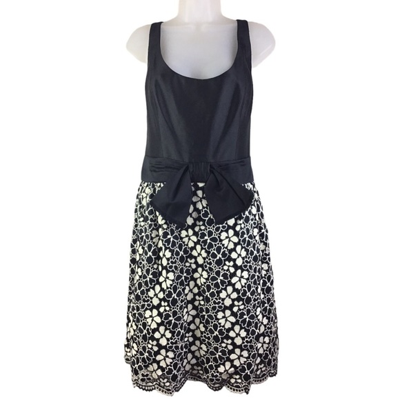 Milly of New York Dresses & Skirts - Milly New York Women’s Size 12 Fit & Flare Dress Black & White Cut Out Floral